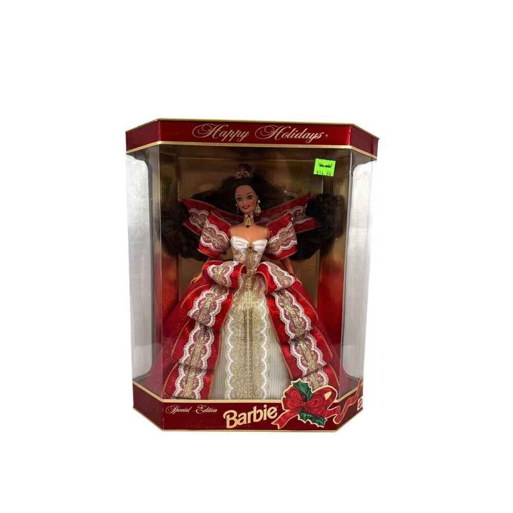 Barbie Happy Holidays Doll 1997 Brunette Special 10th Anniversary Ed Brunette